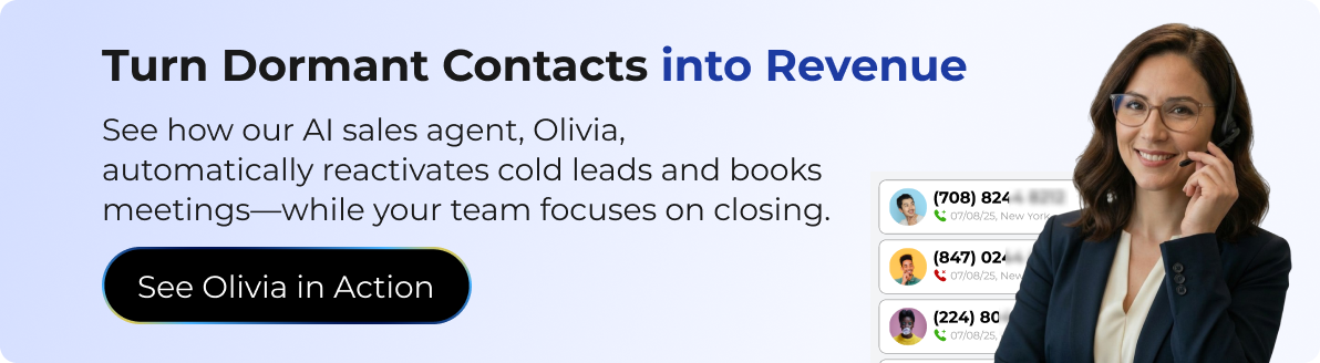 Olivia AI sales agent reactivating dormant leads and booking meetings automatically