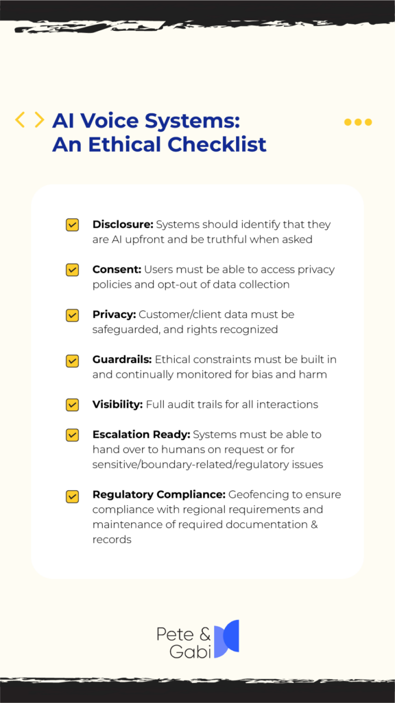 AI Voice Systems: An Ethical Checklist
