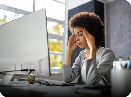Stressed person at work