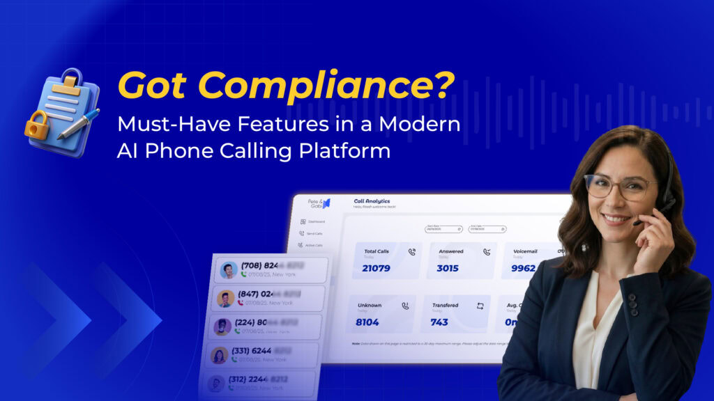 Features of an AI phone calling platform