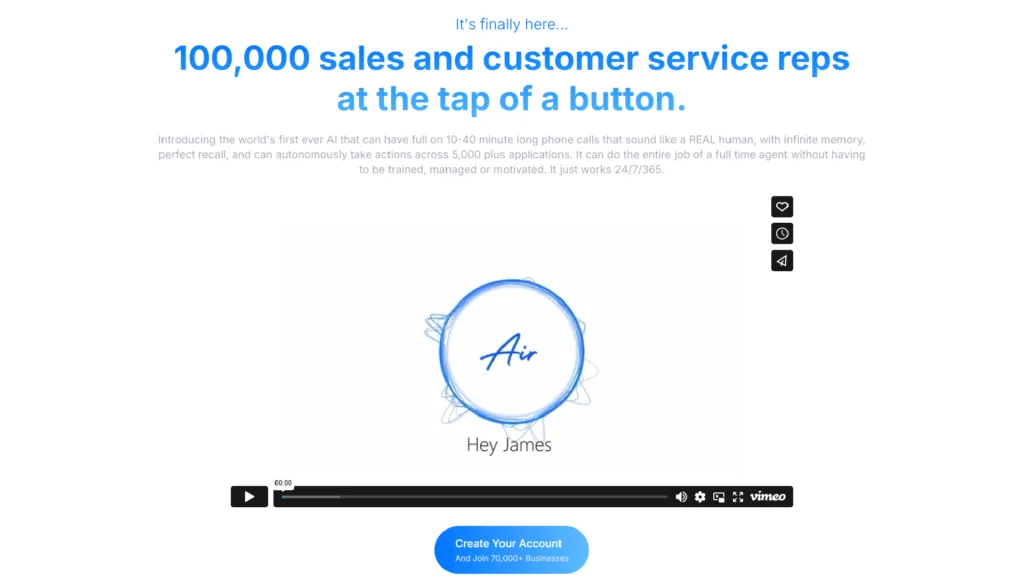 Air AI Phone calling for sales and customer service
