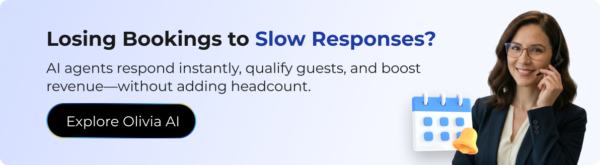 Olivia AI booking agent responding instantly to inquiries and qualifying guests