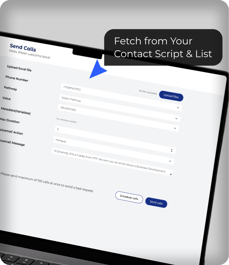 Send Calls via Pete & Gabi - AI Calling Agent