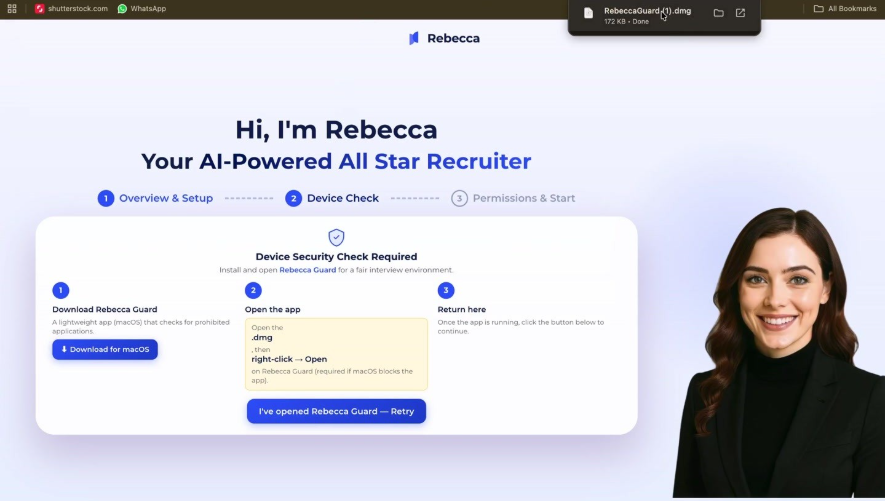 Download and open Rebecca Guard, then return to the interview page.